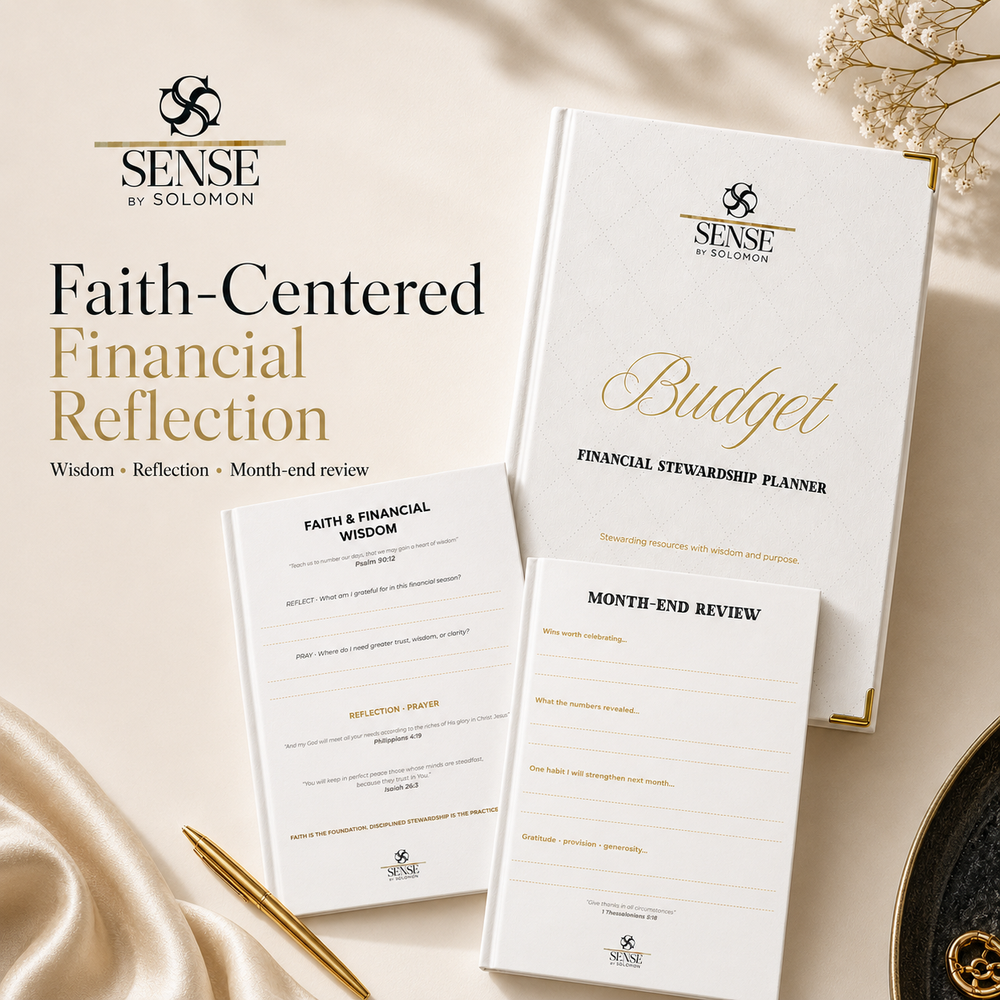 Sense by Solomon Financial Stewardship Planner luxury faith centered reflection and month end review image