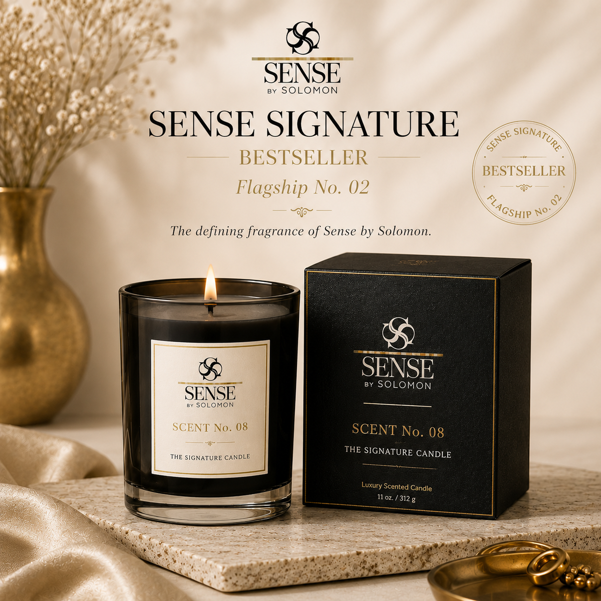 Sense by Solomon Scent No. 08 bestseller flagship candle