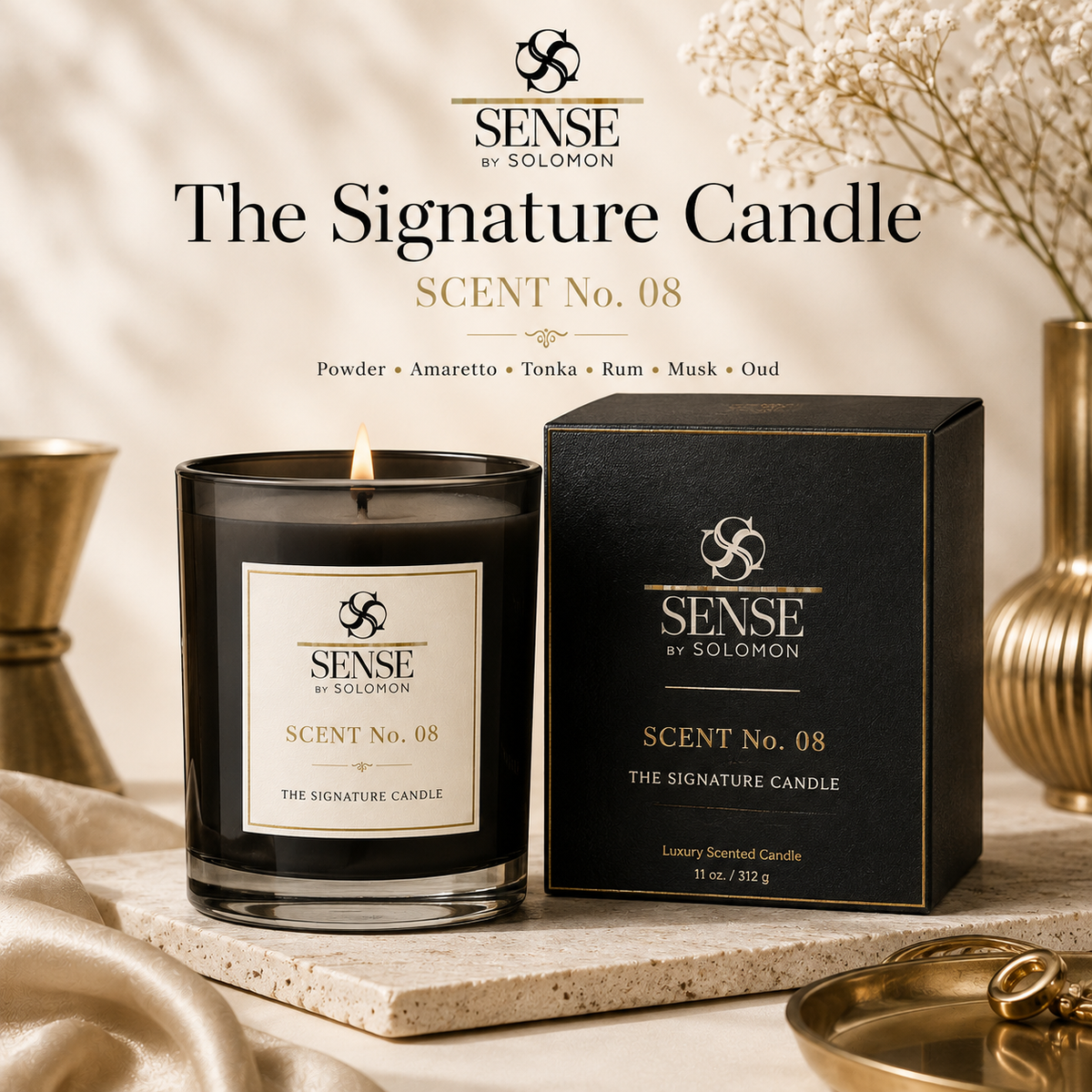 Sense by Solomon Scent No. 08 The Signature Candle luxury hero